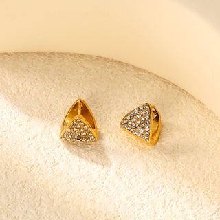 TRIANGLE Earring /Huggies Doubleside Gold