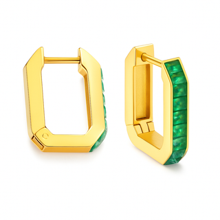 GEOMETRIC Earring / Hoops GREEN