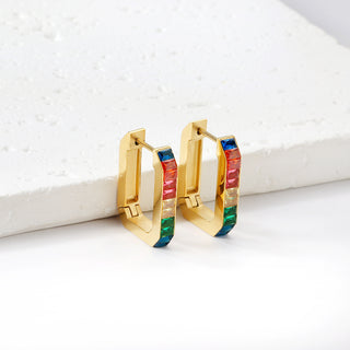 GEOMETRIC Earring / Hoops  RAINBOW