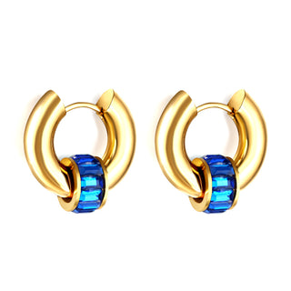 BULVARI  Earring /Hoops BLUE-Gold