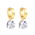 DIAMOND HEART Earring /Huggies
